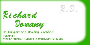 richard domany business card